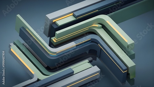 Futuristic Abstract Circuit Board Design with Geometric Lines