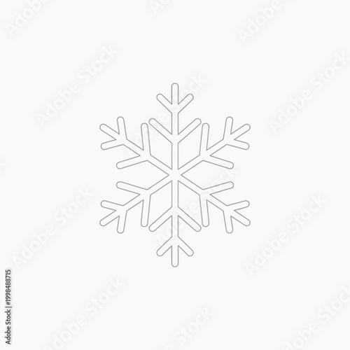 Delicate Snowflake Illustration for Winter Season.