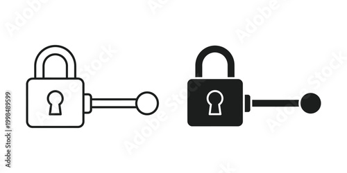 Comparison of unlocked and locked padlocks with attached keys