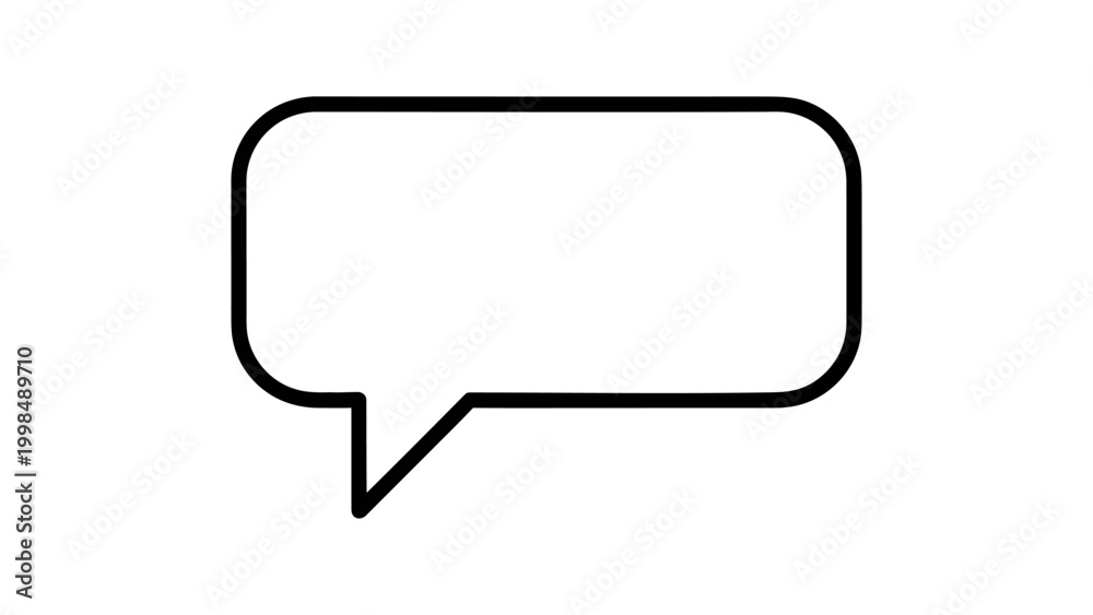 Fototapeta premium Speech Bubble Outline Icon Vector Chat Box