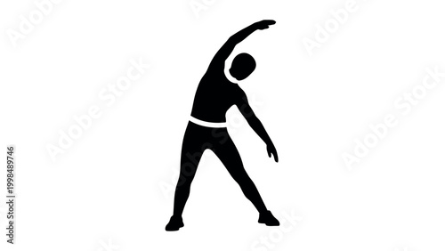 Stretching Exercise Silhouette Fitness Icon Vector