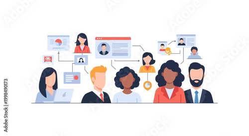 Team of Professionals Connected by Information Flow and Profiles