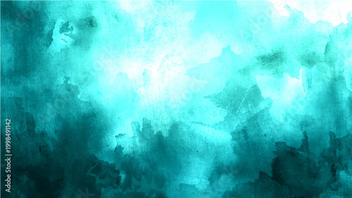 Vector Abstract ethereal painting with an expressive palette turquoise hues evoking feelings of serenity and mystery.