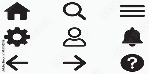 Set of vector web icons with symbols for business emergency exit sport and people