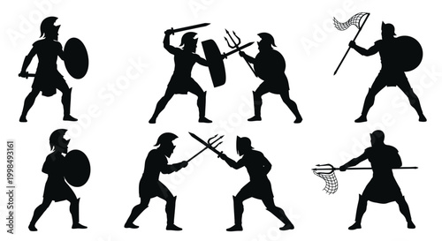 Ancient Warriors with Various Weapons.