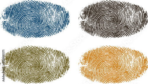 Grunge stamp textures four circular distressed stamp designs for graphic projects