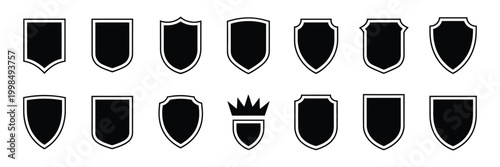 Shield icons set protect shield vector, security shield symbols