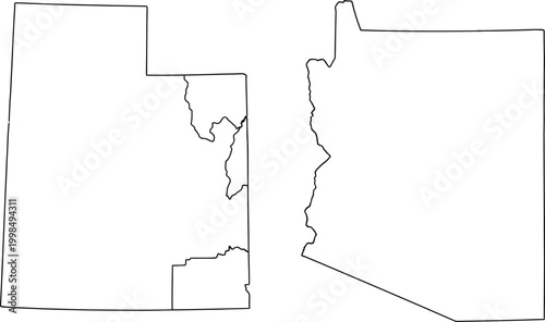 Utah arizona state map outline Vector