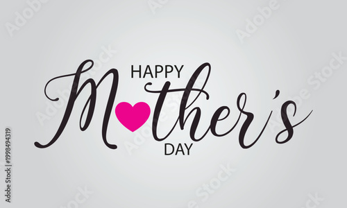 Happy mother's day calligraphy with heart