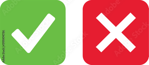 Check mark and cross icon Vector