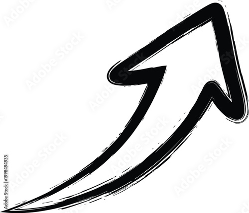 Black hand drawn arrow Vector