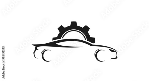 Car with gear logo symbol.