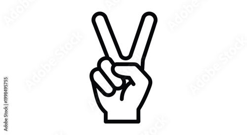 Hand making peace sign gesture symbol.