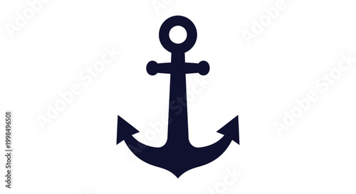 Nautical Anchor Symbol Maritime Icon.