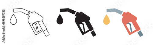 Refuel gun icon on transparent background vector illustration