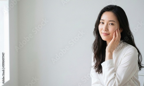 Free Download 微笑むすっぴん風の女性・素肌美とナチュラルビューティー - GFXLoad