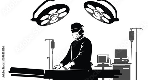 Surgeon in operating room setting.