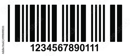 Realistic barcode vector icon fake line barcode design, product information code, retail and sales symbol, barcode scanner concept, modern flat vector illustration.