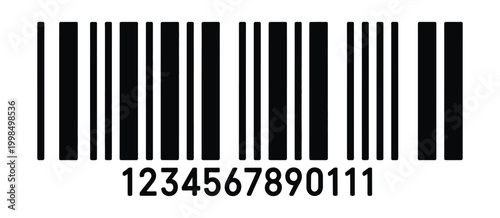 Realistic barcode vector icon fake line barcode design, product information code, retail and sales symbol, barcode scanner concept, modern flat vector illustration.