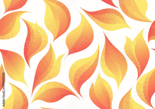 Vibrant orange and yellow leaves scattered on a surface closeup