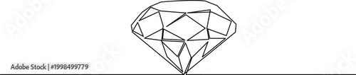Simple diamond gemstone illustration with facets Vector
