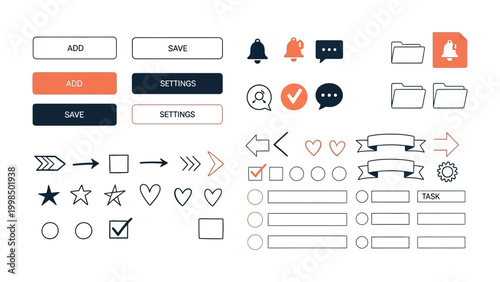 Digital Interface Icons: A collection of meticulously crafted digital interface icons. This image captures the essence of user-friendly design and functionality.