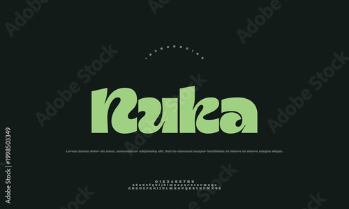 Bold rounded sans serif display typeface graphic design template for modern logos with typography typeface character alphabet headline branding identity creative illustration marketing