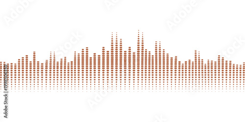 A digital blue audio waveform pulses across a technology backdrop as a vector illustration of electronic music frequency lines and sound wave equalizer graphs
