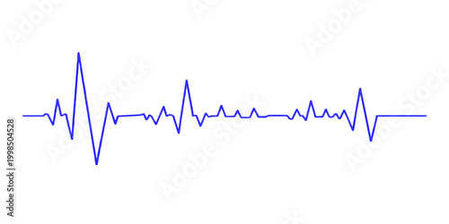 A medical cardiology monitor displays a rhythmic EKG pulse rate as the electrocardiogram line waves transition into a graphic heart symbol vector illustration for healthcare technology