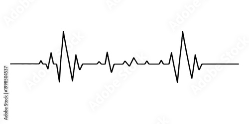 A medical illustration of a green heartbeat pulse line on an EKG monitor chart showing a steady cardiology rate wave for healthcare technology