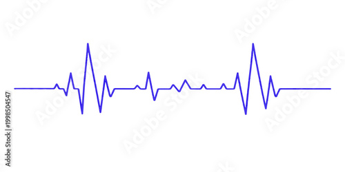 A vector illustration depicts a heart beat graph on a medical monitor forming a heart shape through an EKG electrocardiogram pulse wave line for healthcare cardiology technology
