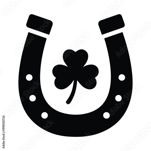 Horseshoe with shamrock a traditional st patricks day good luck symbol and irish heritage
