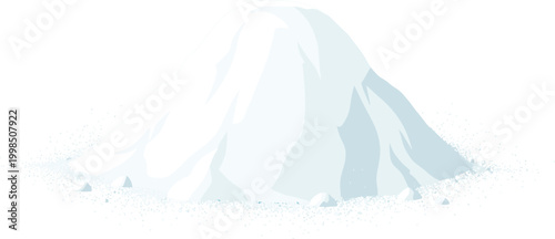 Pile of White Powdery Snow in Vector Illustration"