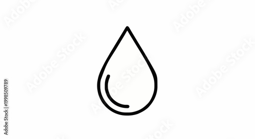 Water drop icon representing purity, hydration, and liquid element