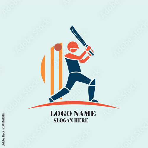 Simple sport logo vector design with dynamic silhouette elements for business and fitness branding