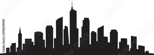 City skyline silhouette on white background high quality professional