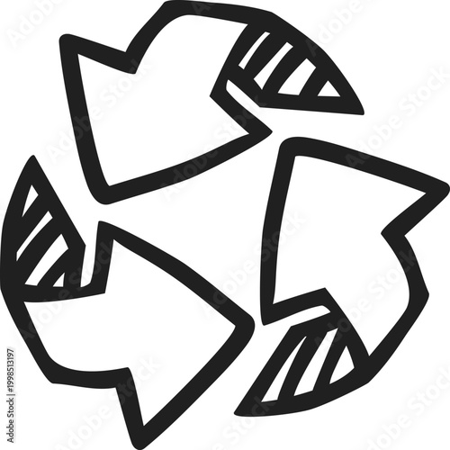 Universal Recycle Symbol and Waste Management Icon