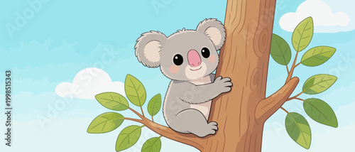 Cute koala on tree