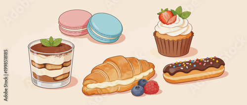 Assorted pastries and desserts