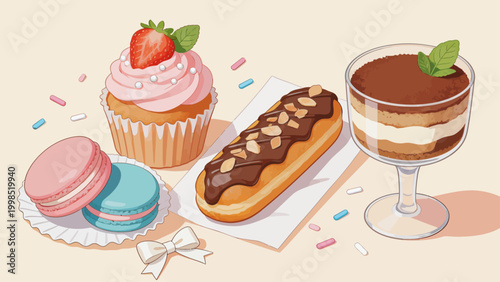 Assorted pastries and desserts