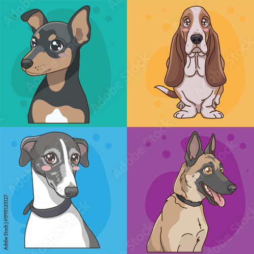 Cute Cartoon Dog Character Vector 