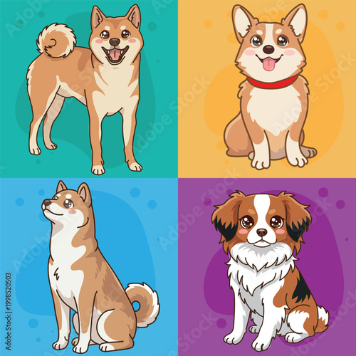 Cute Cartoon Dog Character Vector 