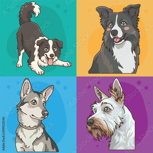 Cute Cartoon Dog Character Vector 