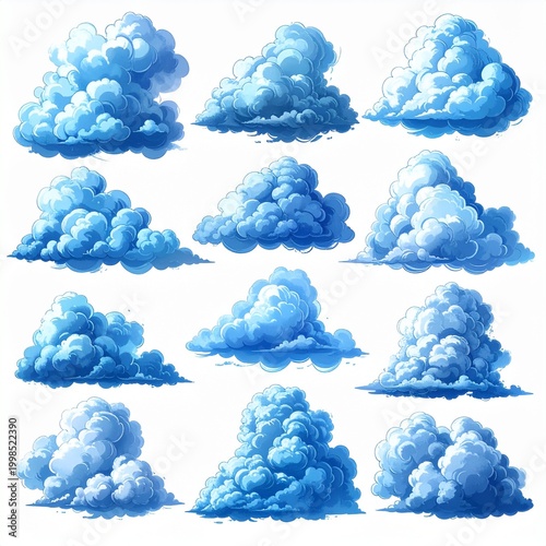 Fluffy cumulus cloud formations