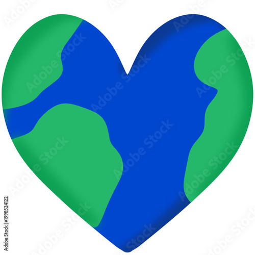     Earth Heart Icon Minimal Flat Design