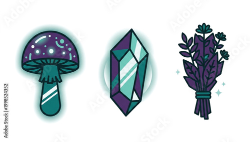 Modern monoline home gym equipment icon set with dumbbells and treadmill on white.