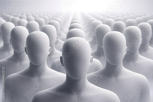 Human Lineup in Perspective - Leadership, Identity and Future Society Concept Background