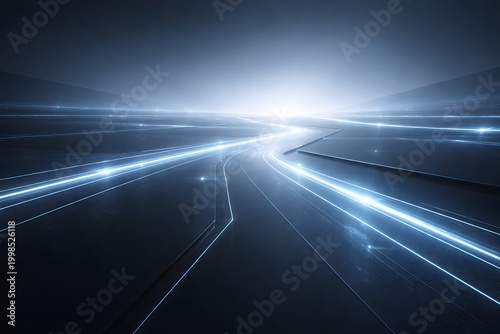 Futuristic Speed Light Trail Road - Technology Motion Background Wallpaper