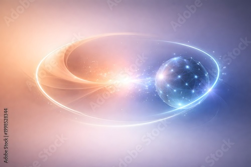 Abstract Cosmic Energy Sphere - Futuristic Light Orbit Universe Background