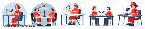 firefighter vector is doing a podcast